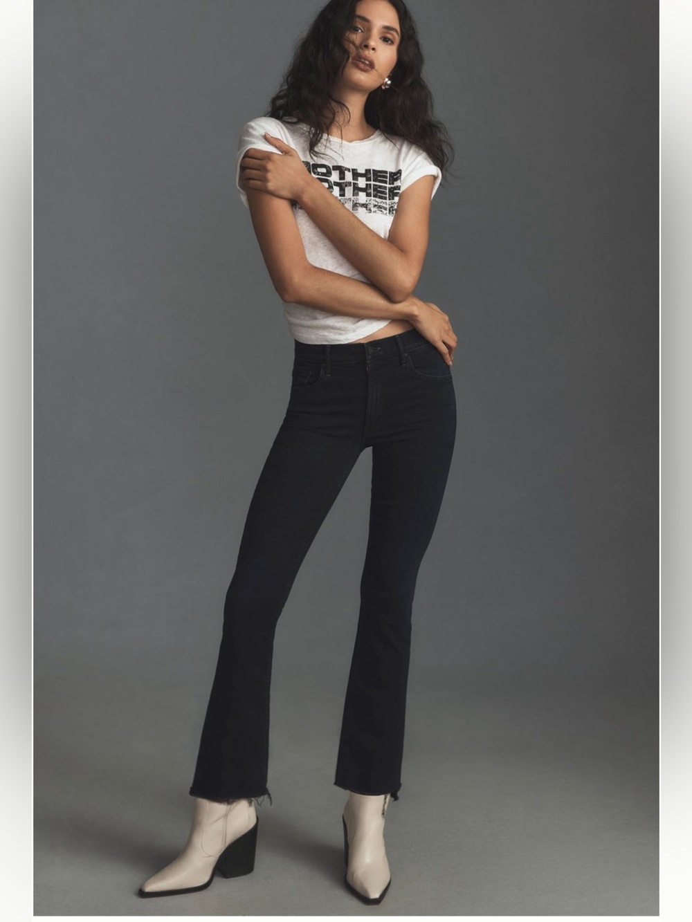 MOTHER insider crop step fray size 23 color Not Guilty